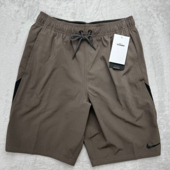 Nike Swim Nike Shorts Mens Small Brown Contend Volley Swim 9 Inseam